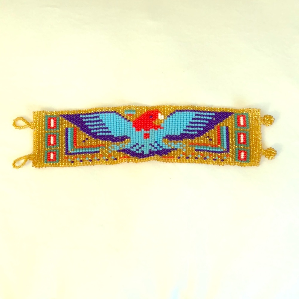 Boho Beaded cuff with eagle
